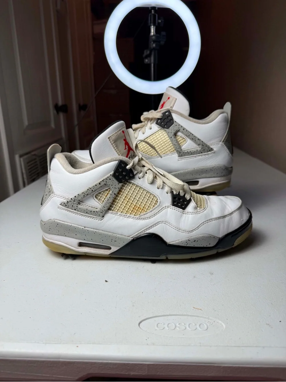 Nike Air Jordan 4 Retro Golf White Cement Mens Multi Size 11.5 CU9981-100
